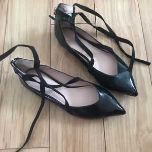 Black Patent Leather Avec Les Filles Flats